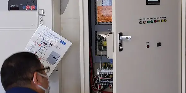 iPadで職員室からPLCヒーターを制御し、暖かい体育館を実現